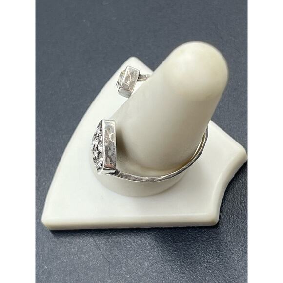 Silpada Signed Swarovski Crystal Sterling Silver 925 Adjustable Cuff Ring Sz  9 - Picture 8 of 16